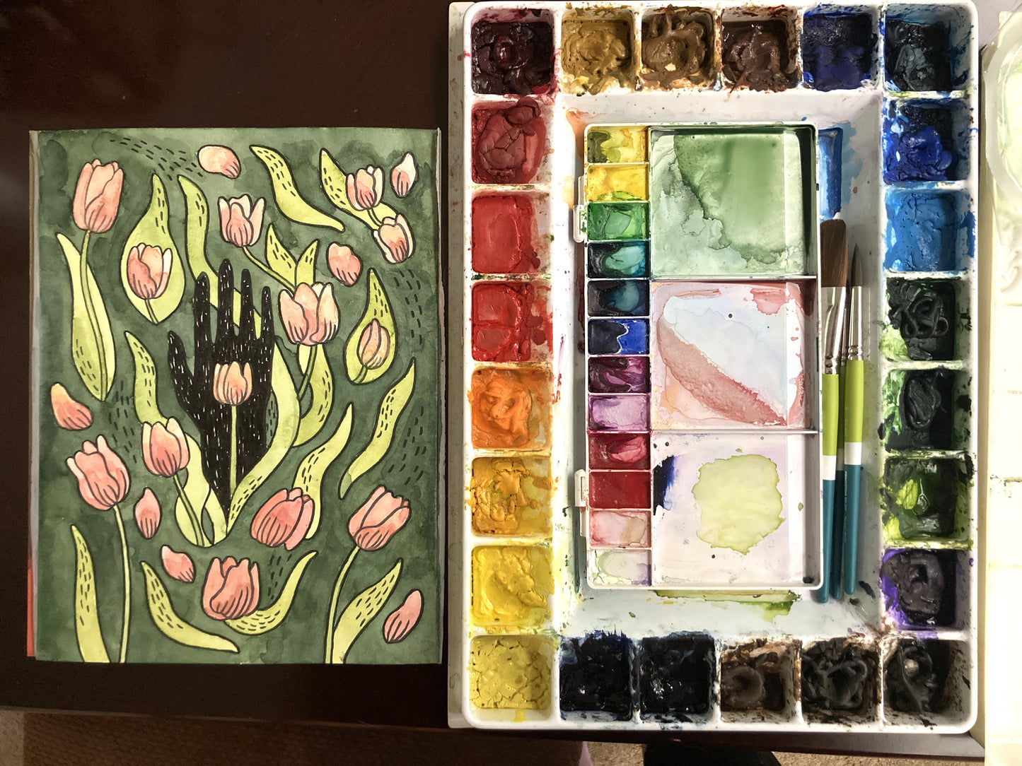 Original "Tulips" Watercolor