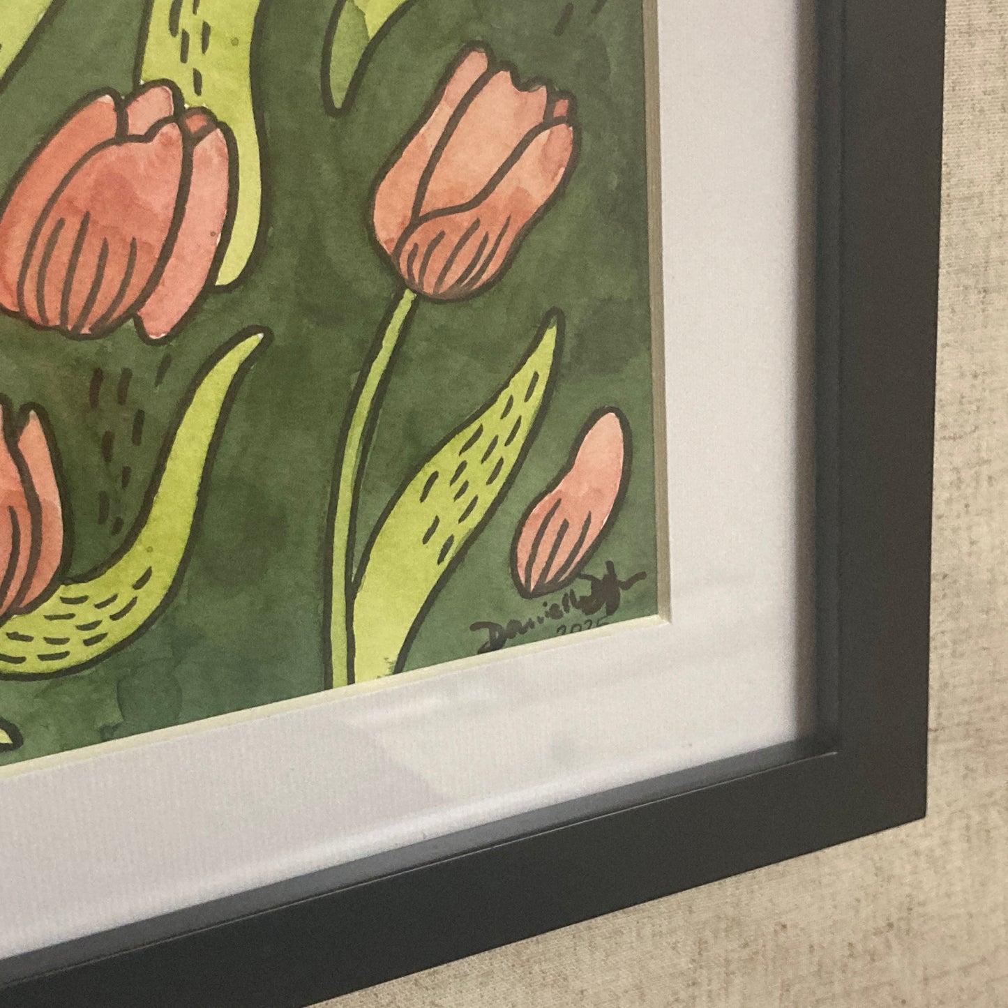 Tulips Watercolor Illustration Original