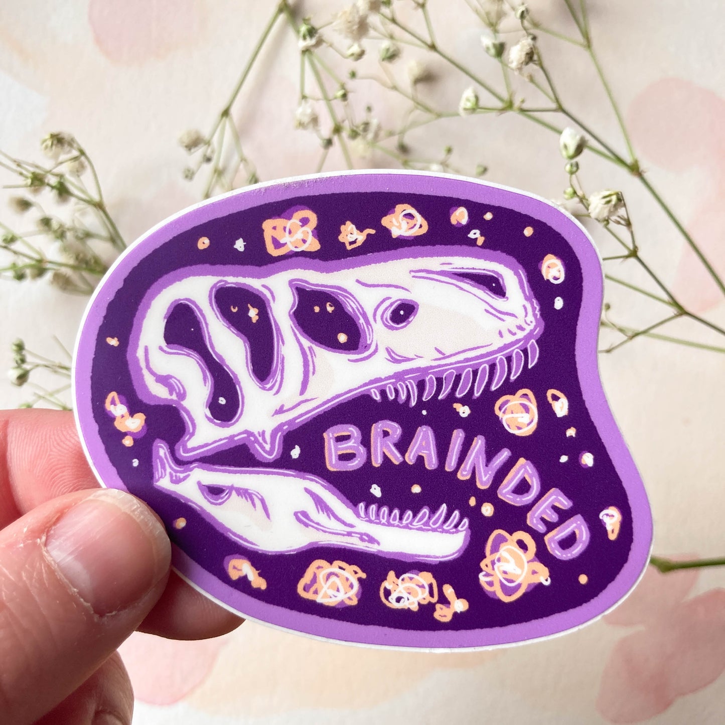 Brainded Dino Sticker