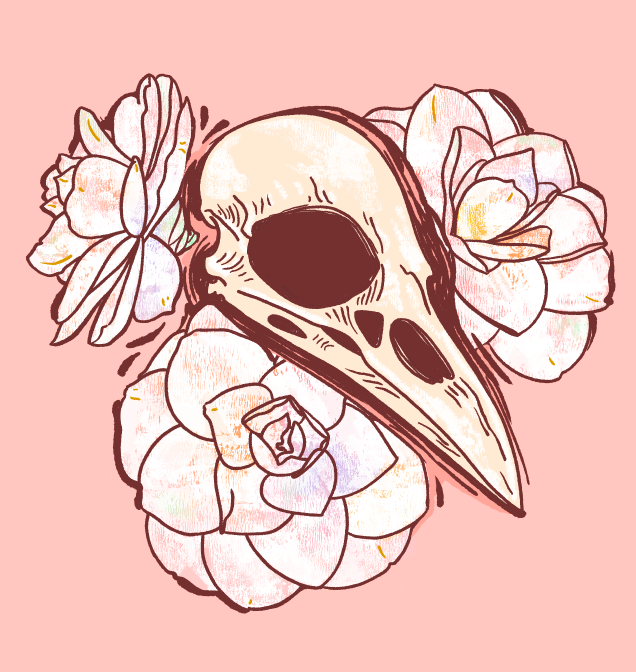 Camellia Crow Sticker