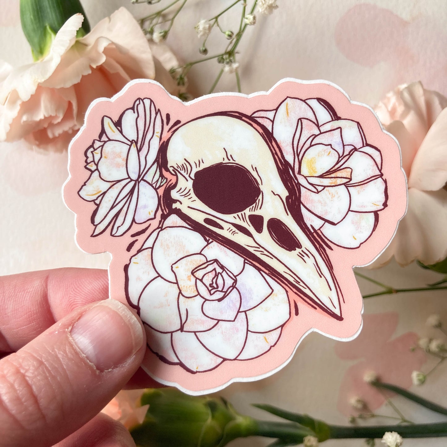 Camellia Crow Sticker