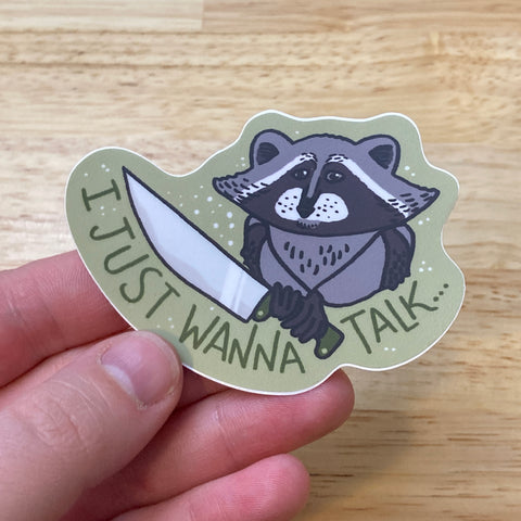 Aggressive Raccoon Sticker