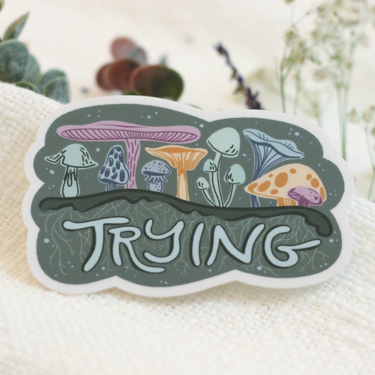 Trying Mushroom Sticker