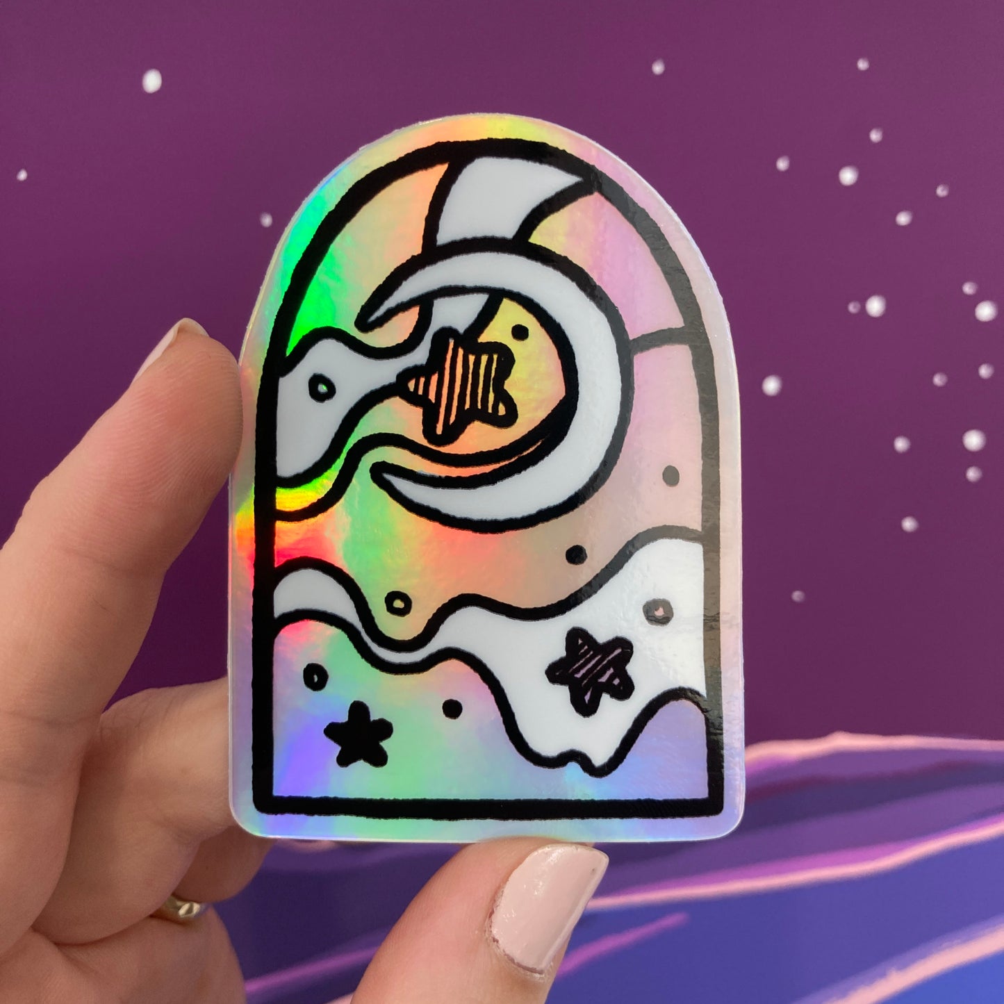 Holo Moon Sticker