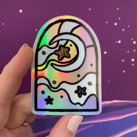 Holo Moon Sticker