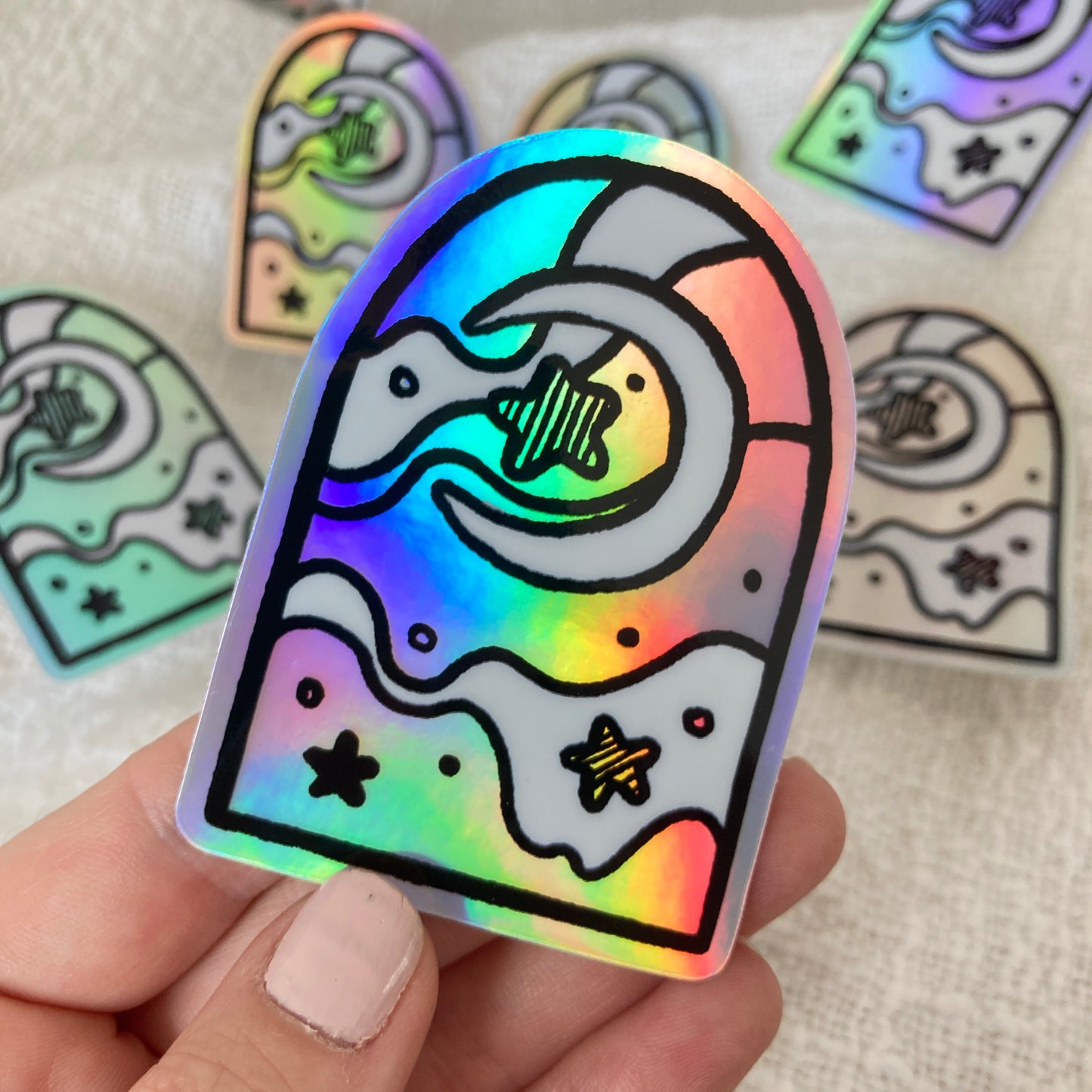 Holo Moon Sticker